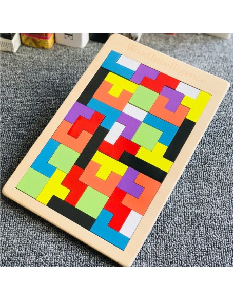 New wooden Tetris puzzle game for kids