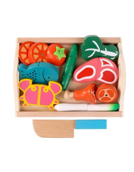 Magnetized Wooden Cutting Food Sets