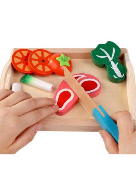 Magnetized Wooden Cutting Food Sets