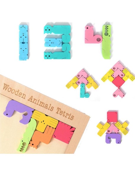 Wooden Animals Tetris Puzzle